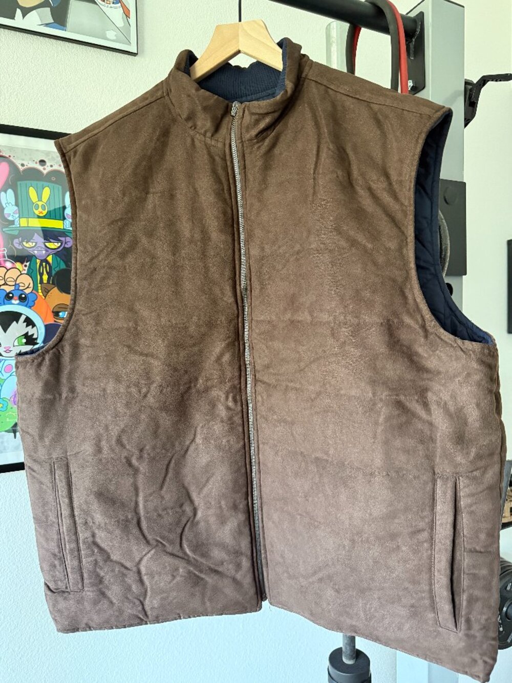 Banana Republic XXL Reversible Brown & Navy Quilted Vest